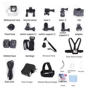 All PRO Action Sports Camera With 1080P HD And WiFi 18 PCS Of Accessory Included - Thumbnail Image 4