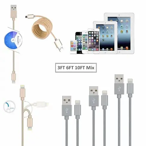 3 To Tango Apple Or Android Charging Cables 3ft-6ft-10ft All 3 Included - Image 3